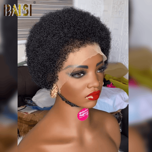 CHINA BOB Wig BAISI 13x4 Fashion Afro Curl Short BOB Wig For Black Women