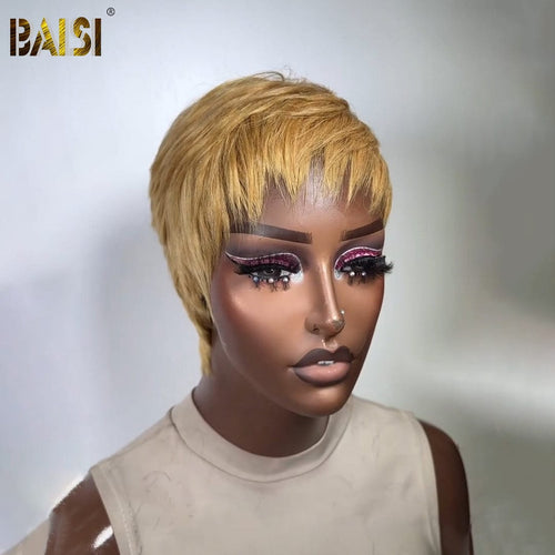 CHINA Pixie Cut Wig BAISI Machine Made Honey Blonde Pixie Wig