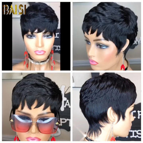 CHINA Pixie Cut Wig BAISI Machine Made Light Pixie Short Cut Wig