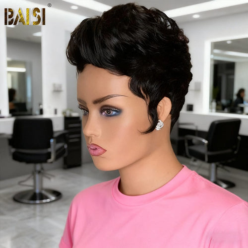 CHINA Pixie Cut Wig BAISI Machine Made Pixie Straight Short Cut Human Hair