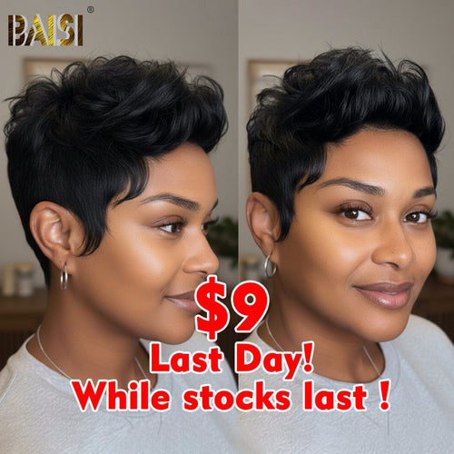 CHINA Pixie Cut Wig BAISI Machine Made Short Straight Short Cut For Black Women