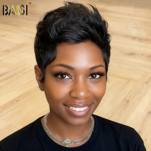CHINA Pixie Cut Wig BAISI Machine Made Short Straight With Style Wig