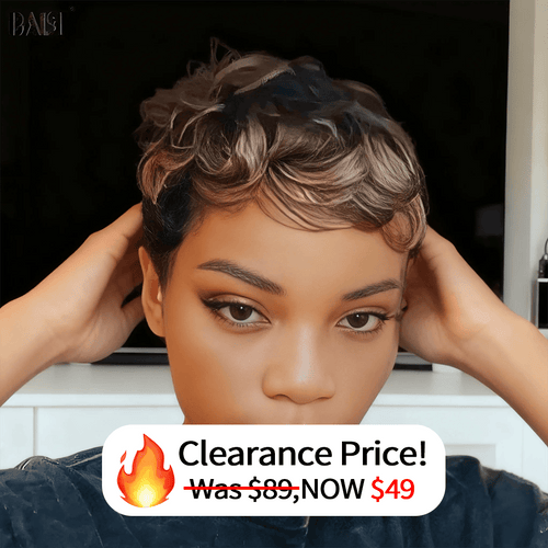 CHINA Pixie Cut Wig BAISI Ombre Blonde Short Pixie Cut Wig