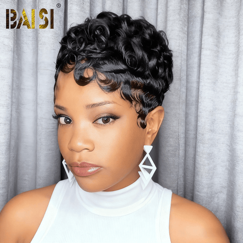 CHINA Pixie Cut Wig BAISI Sexy Finger Wave 13x4 Lace Short Wig