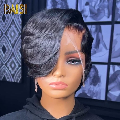 CHINA Pixie Cut Wig BAISI Sexy Side Part Pixie With Wave Lace Wig