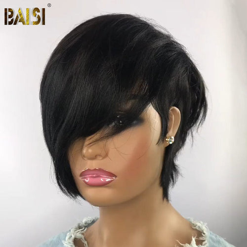 CHINA Pixie Cut Wig BAISI Side Part Cool Style Pixie Machine Made Wig