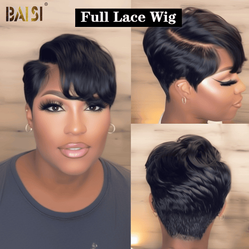 FULL LACE WIG Pixie Cut Wig BAISI Full Lace Side Part Style Wig