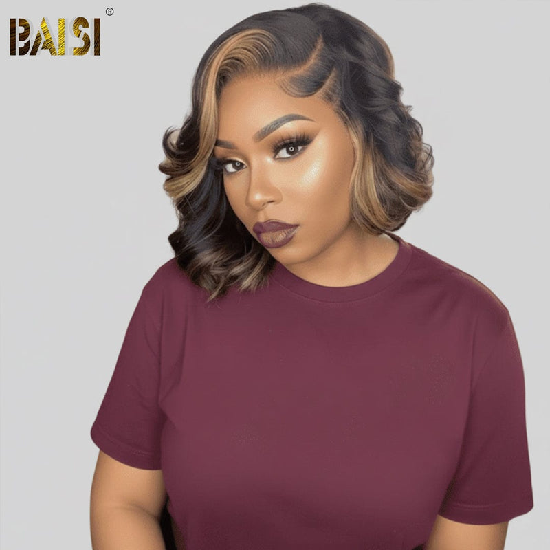 BAISI 5X5 Side Part Highlight Wavy Style Lace BoB Wig – BAISI HAIR