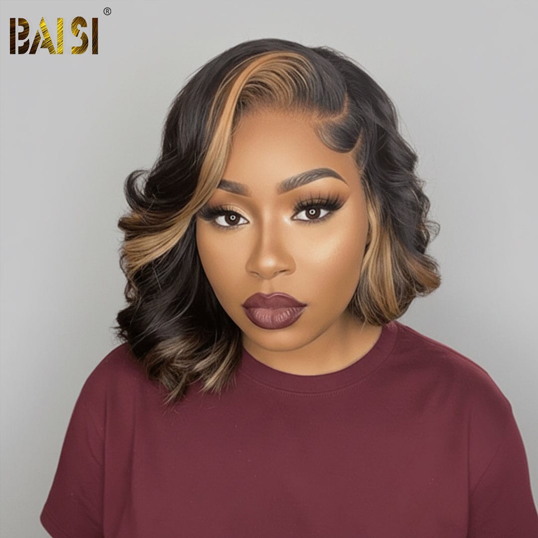 BAISI 5X5 Side Part Highlight Wavy Style Lace BoB Wig – BAISI HAIR
