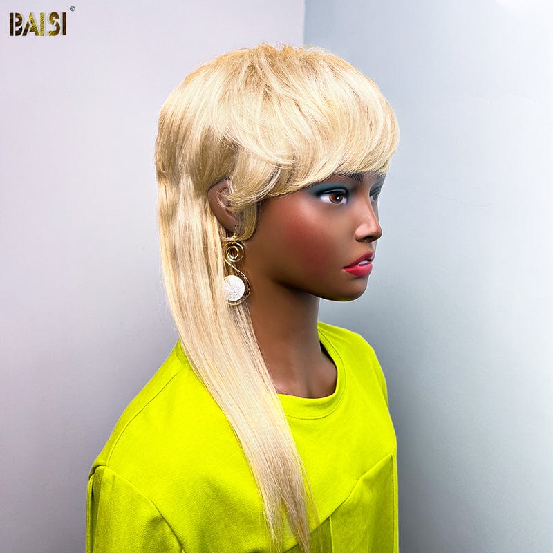 hairbs $100 wig BAISI Blonde Mullet Glueless Wig