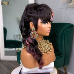 hairbs $100 wig BAISI Mullet With Pink Highlight Glueless Wig