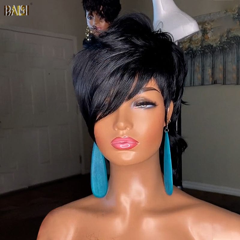 Baisi side part mullet glueless wig baisi hair