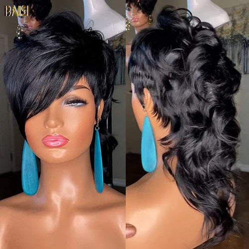 hairbs $100 wig BAISI Side Part Mullet Glueless Wig
