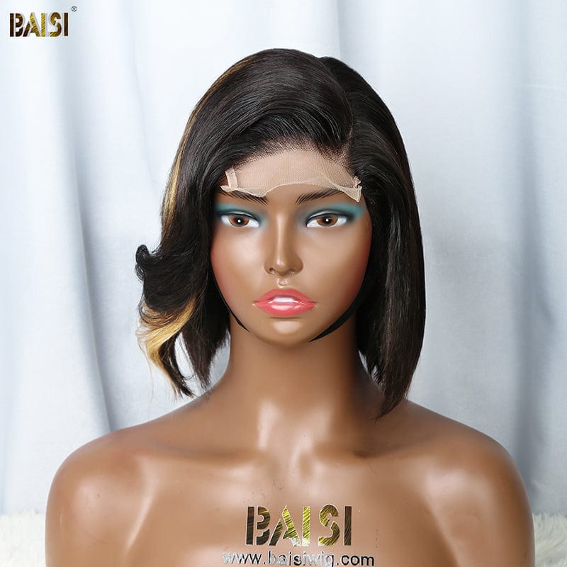hairbs $100 wig BAISI Side Part With Highlight Bob Wig