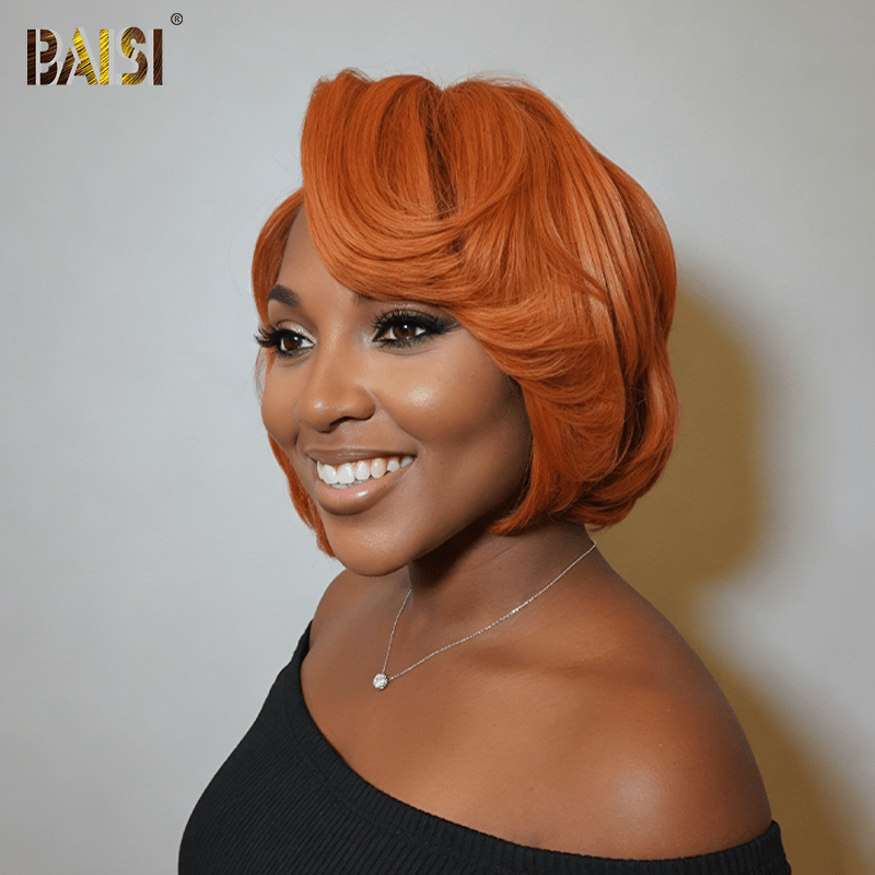 BAISI 13X4 Side Part Short Ginger Short BOB Wig – BAISI HAIR