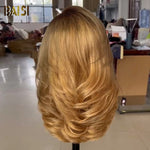 hairbs BOB Wig BAISI 250% Density Ash Blonde Wavy Wig