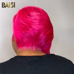 hairbs BOB Wig BAISI Fashion Pink Color Side Part BoB Wig