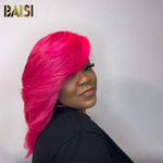 hairbs BOB Wig BAISI Fashion Pink Color Side Part BoB Wig