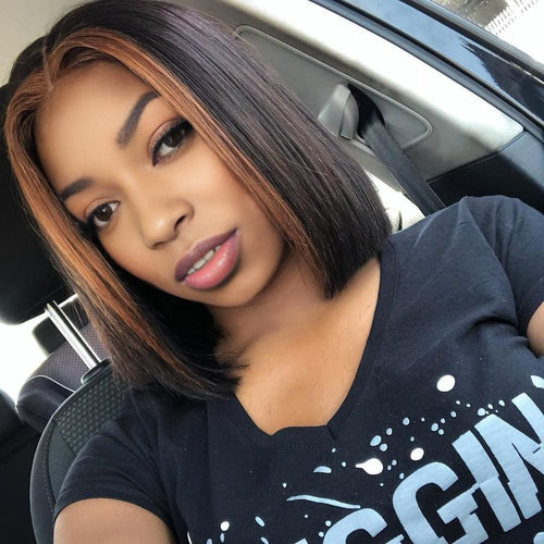 hairbs BOB Wig BAISI Highlight Honey Blonde Bob Wig