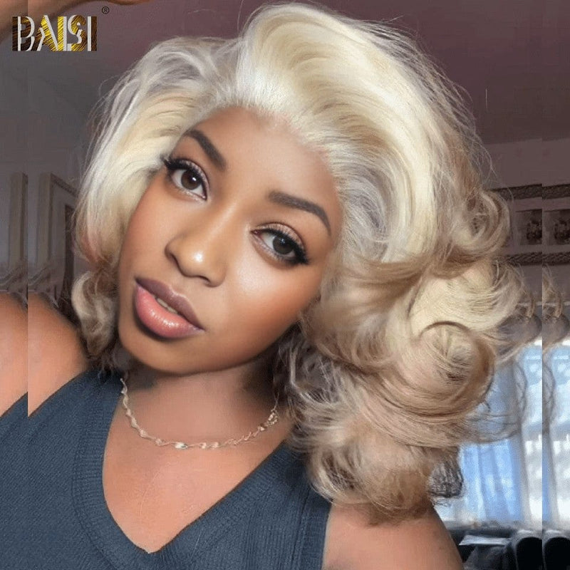 hairbs BOB Wig BAISI Sexy Ombre Blonde Glueless Lace Wig