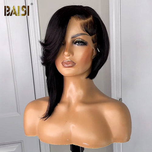 hairbs BOB Wig BAISI Sexy Side Part With Waby Short Wig