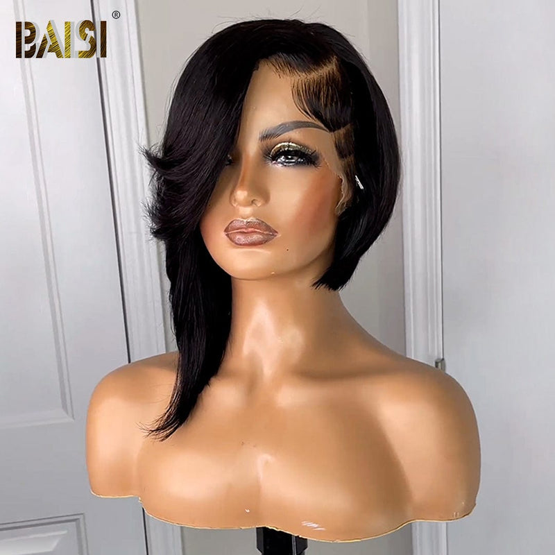hairbs BOB Wig BAISI Sexy Side Part With Waby Short Wig