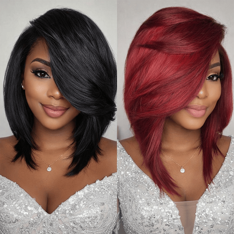 BAISI 4X4 Lace Red Side Part Sexy BoB Wig – BAISI HAIR