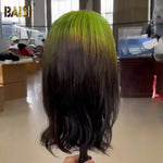 hairbs Customized Wig BAISI Straight Hair With Green Highlight Wig