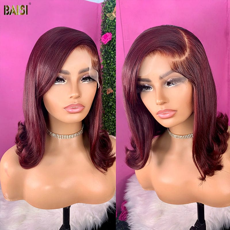 hairbs Lace Wig 99J BAISI Flat Iron Hair Style Lace Wig