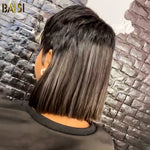 hairbs mullet BAISI Short Mullet Wig With Highlight Wig