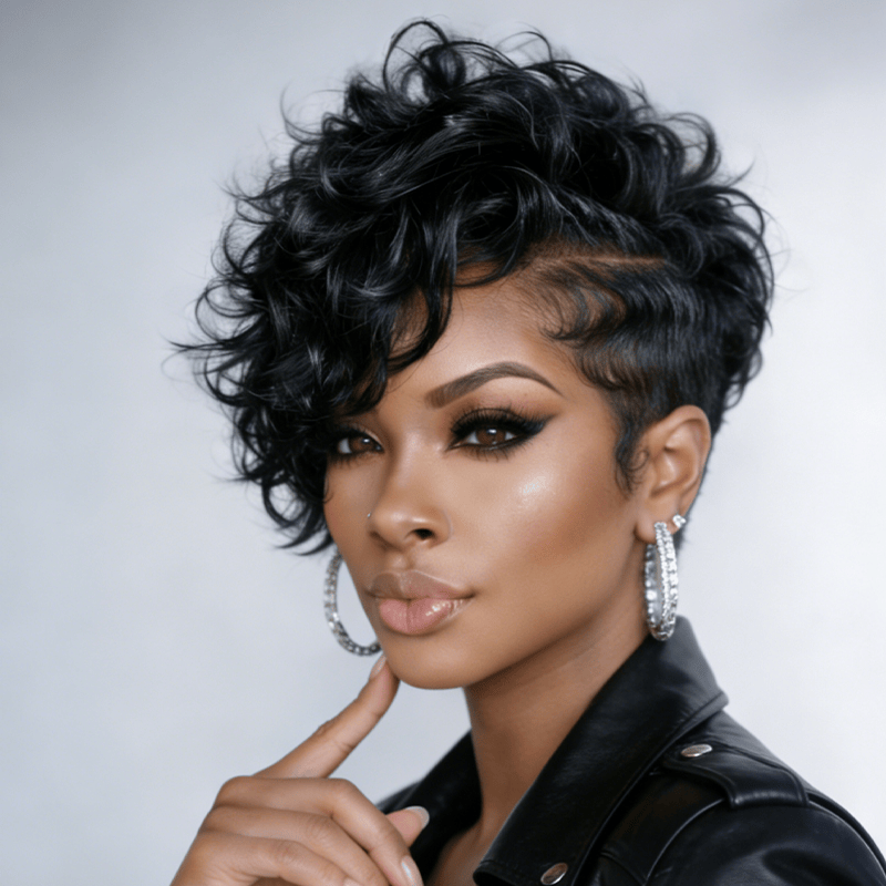 Pixie Lace BAISI 13X4 Lace Wavy Short Cut Pixie Wig – BAISI HAIR