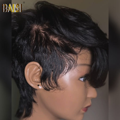 hairbs Pixie Cut Wig BAISI Full Lace Pixie Cut Short Wavy Wig For Black Women