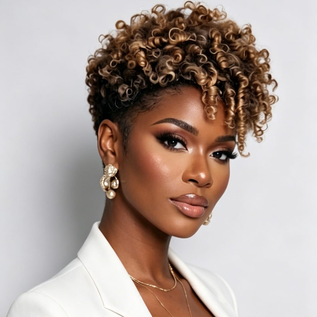 BAISI Partial Topper Short Curl #4Mix27# Color (Not A Wig) For Black W ...