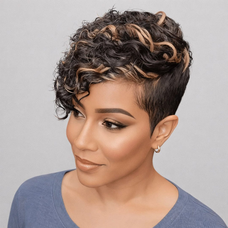 BAISI Side Part Highlight Curly Partial Topper Unit (Not A Wig) – BAISI ...