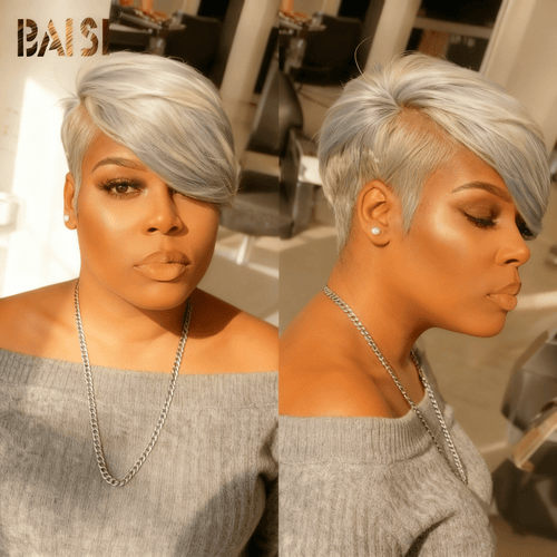 hairbs topper BAISI Silver Straight Partial Topper (NOT A WIG)