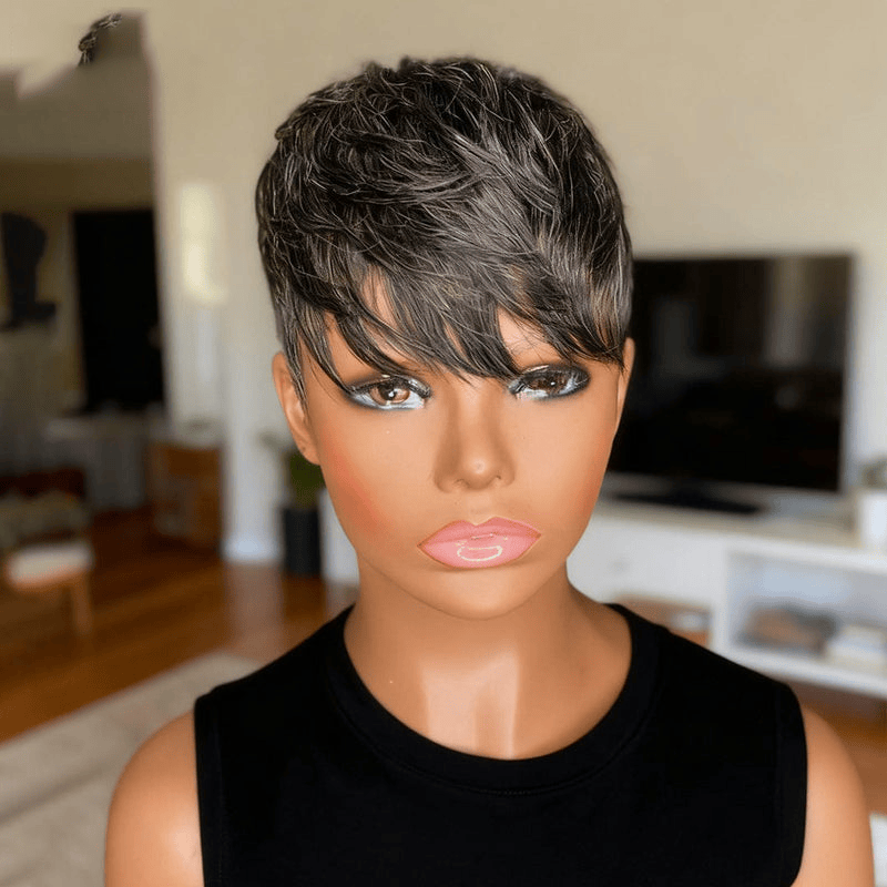 BAISI Dark Salt And Pepper Straight Partial Topper(Not A Wig) – BAISI HAIR
