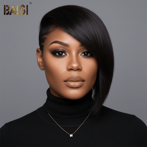 hairbs topper Same As Pics BAISI Sexy Straight Side Part Black Partial Topper(Not A Wig)