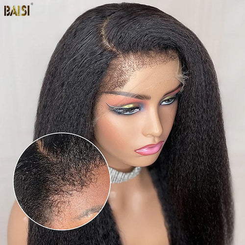 hd Lace Wig hd Wig Kinky Curly / 14 BAISI 4C Hairline 13x4 HD Lace Front Wig