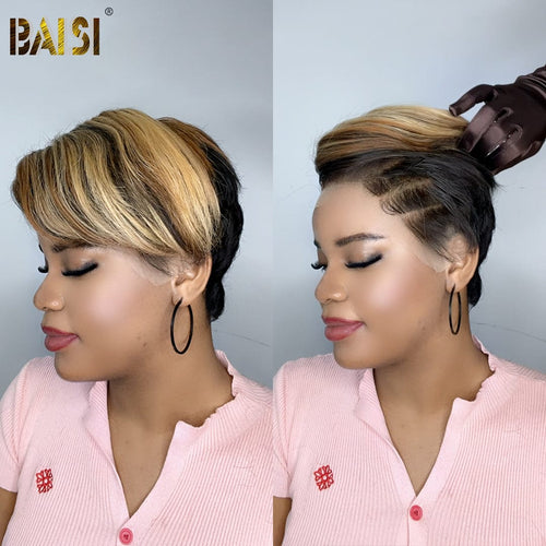 Pixie Cut Wig Pixie Cut Wig BAISI 13x4 Lace Sexy Pixie Short Cut Wth Highlight Wig