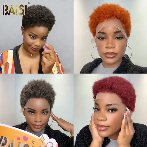 Pixie Cut Wig Pixie Cut Wig BAISI Afro Curl Style Pixie Lace Wig