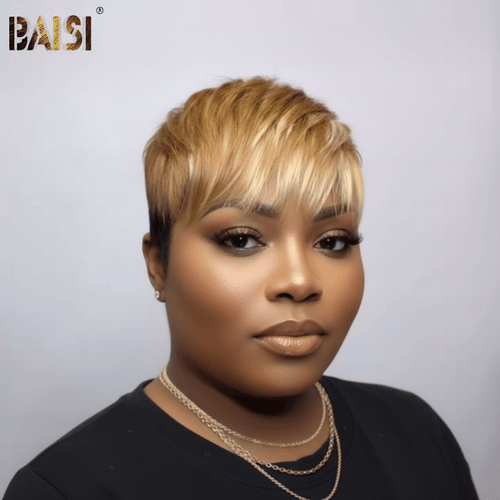 Pixie Cut Wig Pixie Cut Wig Baisi Machine Made Honey Blonde With Black Wig