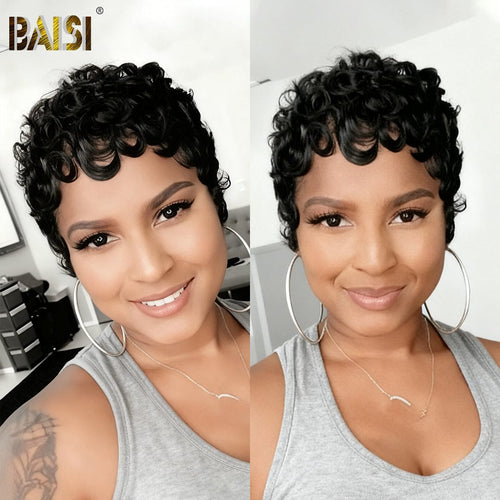 Pixie Cut Wig Pixie Cut Wig Baisi Machine Made Sexy Finger Wave Glueless Short Wig