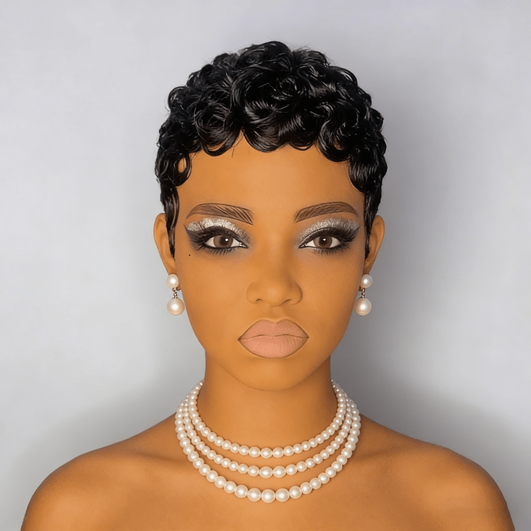 BAISI Pixie Finger Wave Machine Made Wig – BAISI HAIR