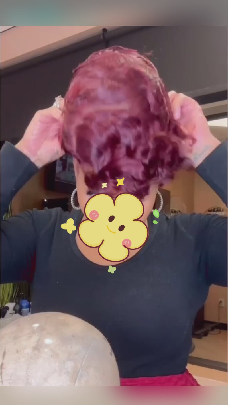 Baisi-full_lace_pixie_short_cut-burgundy_color-100_human_hair-for black women-finger wave wig-short wig-pixie wig