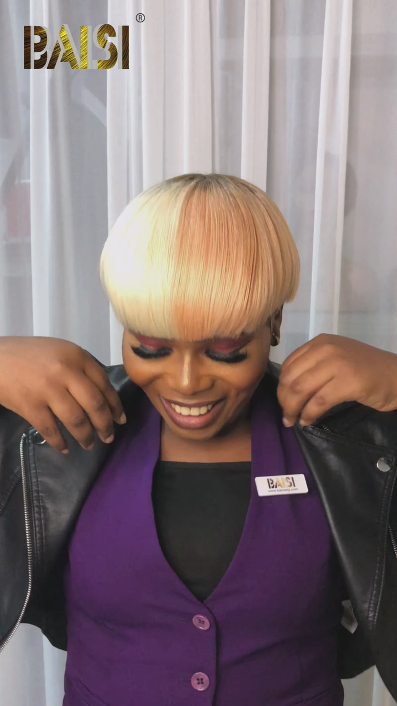 Baisi-6X7_Glueless_topper_hair_unit-Ginger_and_blonde_color-100_human_hair-for black women-clips in hair-glueless hair