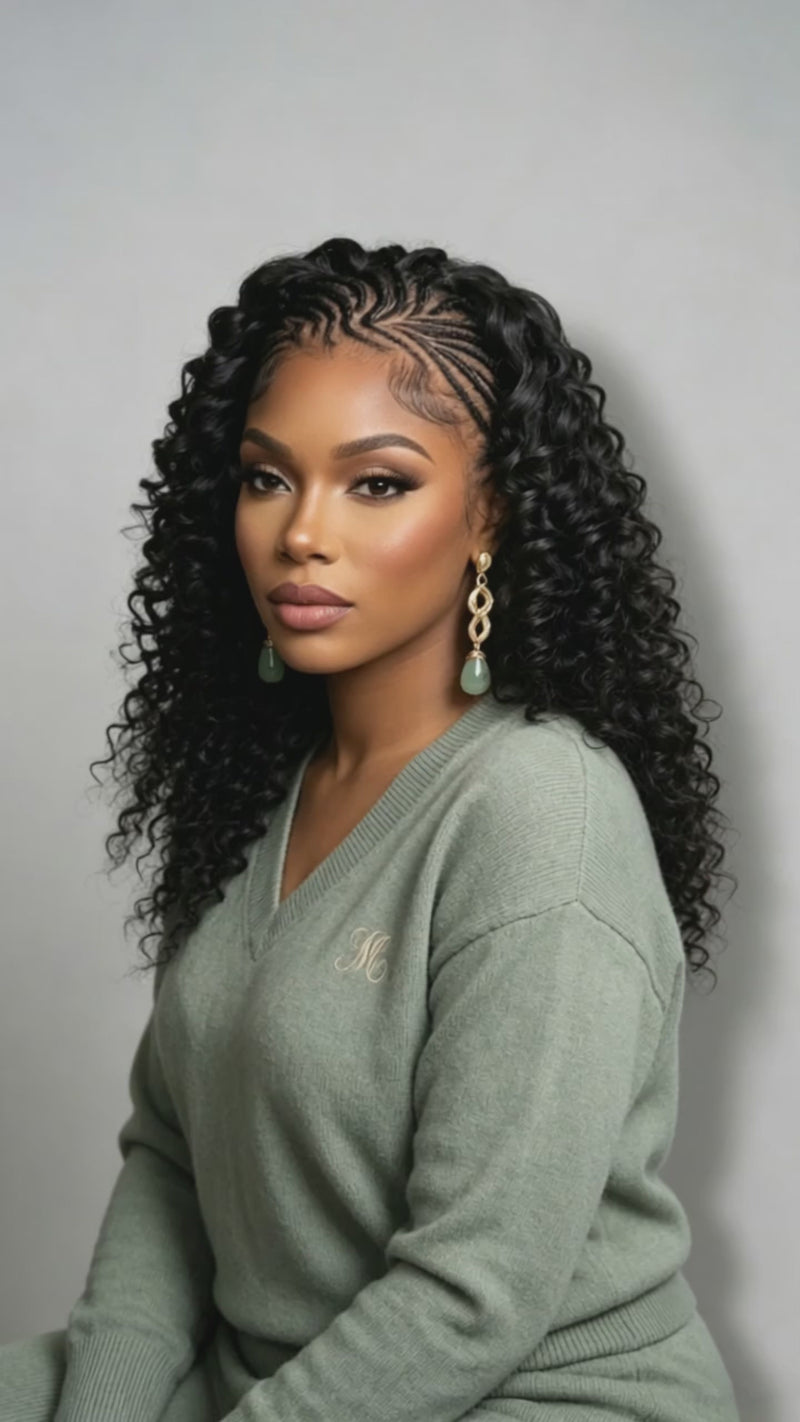 Baisi-13X4_Lace_frontal_deep_curly_long_wig-black_color-100_human_hair-for_adult_black_women_for black women-wig for daily life-wig for work-wig for party-wig for vacation