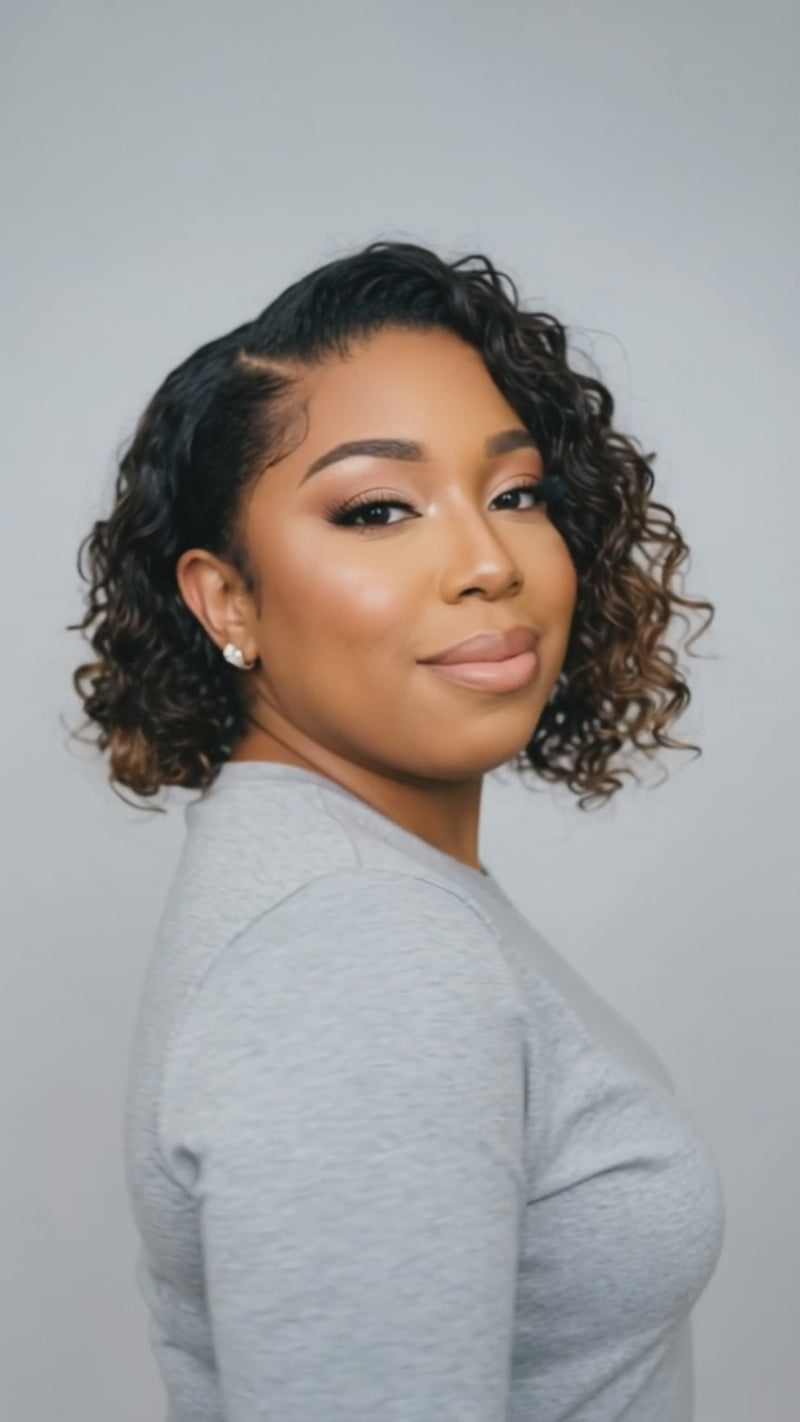 Baisi-13X4_lace_frontal_short_bob_curly_wig-black_with_highlight_color-100_human_hair-for_adult_black_women-wig for daily life-wig for work-wig for party-wig for vacation