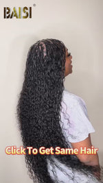 Deep Wave Human Braiding Hair+3X pre-stretched braiding hair for Boho Knotless Braids