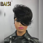 BAISI Pixie Cut Cheveux 5x5 Perruque Courte