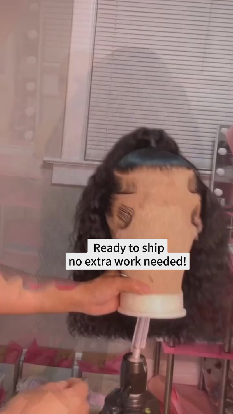 Baisi-13X4_Lace_frontal_curly_short_bob_wig-black_color-100_human_hair-for black women-curly wig-updo style